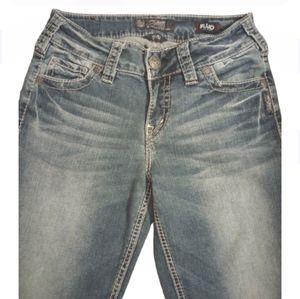 Silver Jeans Fluid Denim Suki Women's W27×L31 medium Wash Boot Cut Jeans